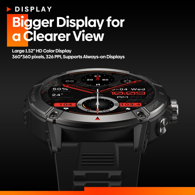Zeblaze Ares 3 1.52 inch IPS Screen Smart Watch Supports Wellness Tracking / Voice Calls(Wild Green)