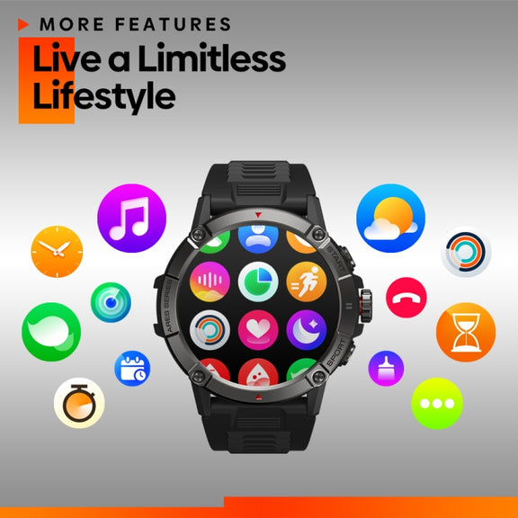 Zeblaze Ares 3 1.52 inch IPS Screen Smart Watch Supports Wellness Tracking / Voice Calls(Steel Blue)