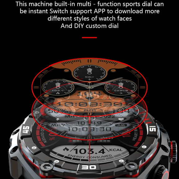 CT18 1.43 inch AMOLED Screen Smart Watch Supports Bluetooth Call/Blood Oxygen Detection(Orange)