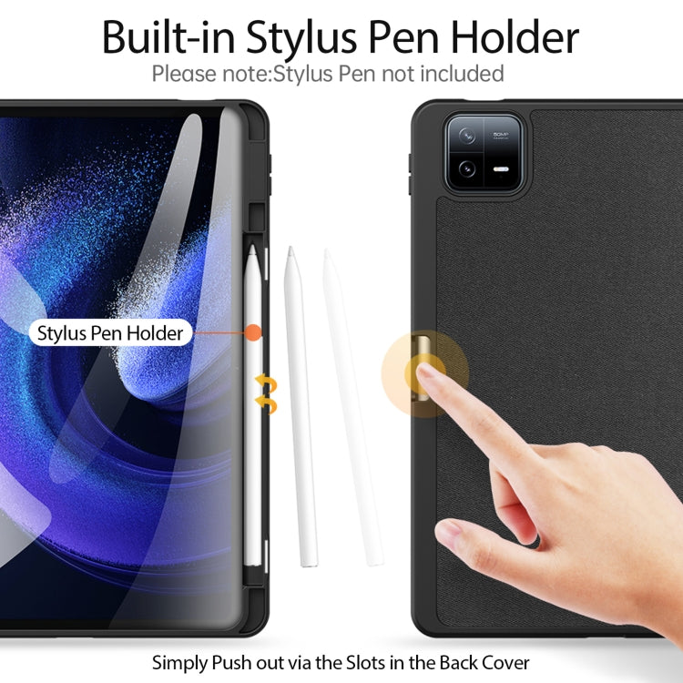 For Xiaomi Pad 6 Pro / Pad 6 DUX DUCIS Domo Series Magnetic Flip Leather Tablet Case(Black)