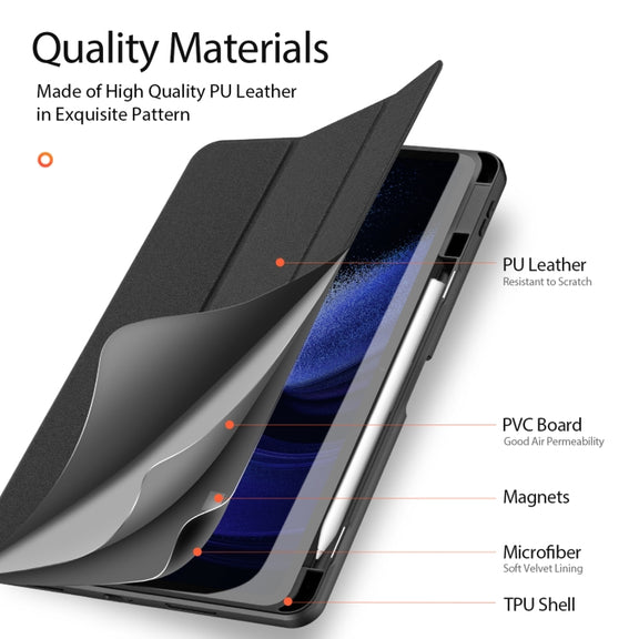 For Xiaomi Pad 6 Pro / Pad 6 DUX DUCIS Domo Series Magnetic Flip Leather Tablet Case(Black)