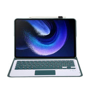 For Xiaomi Pad 6 / Pad 6 Pro A0N7-A Lambskin Texture Ultra-thin Bluetooth Keyboard Leather Case with Touchpad(Dark Green)