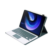 For Xiaomi Pad 6 / Pad 6 Pro A0N7-A Lambskin Texture Ultra-thin Bluetooth Keyboard Leather Case with Touchpad(Dark Green)