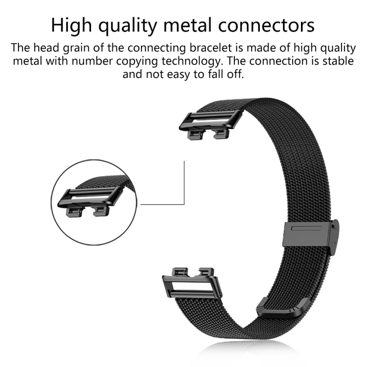 For Huawei Band 8 16mm Milan Stainless Steel Metal Mesh Watch Band(Rose Gold) -  by PMC TechLife | Online Shopping South Africa | PMC TechLife