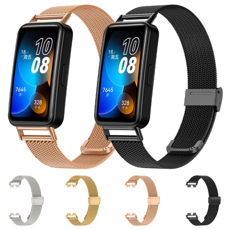 For Huawei Band 8 16mm Milan Stainless Steel Metal Mesh Watch Band(Rose Gold) -  by PMC TechLife | Online Shopping South Africa | PMC TechLife