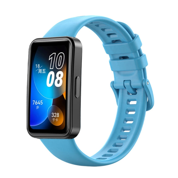 For Huawei Band 8 16mm Solid Color Silicone Replacement Watch Band(Sky Blue)