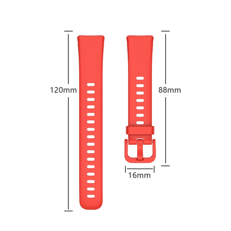 For Huawei Band 8 16mm Solid Color Silicone Replacement Watch Band(Red) - Watch Bands by PMC TechLife | Online Shopping South Africa | PMC TechLife
