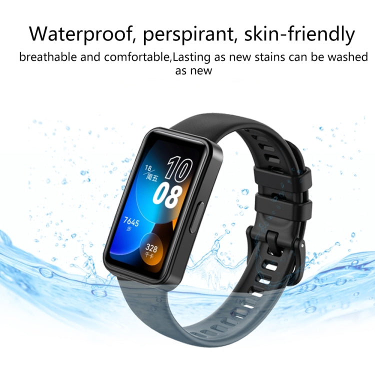 For Huawei Band 8 16mm Solid Color Silicone Replacement Watch Band(Black) - Watch Bands by PMC Jewellery | Online Shopping South Africa | PMC Jewellery | Buy Now Pay Later Mobicred