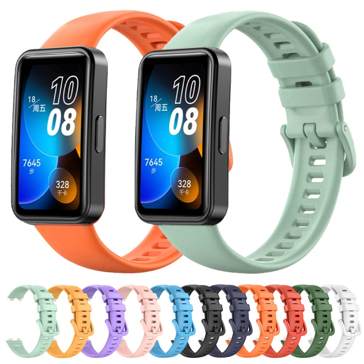 For Huawei Band 8 16mm Solid Color Silicone Replacement Watch Band(White)