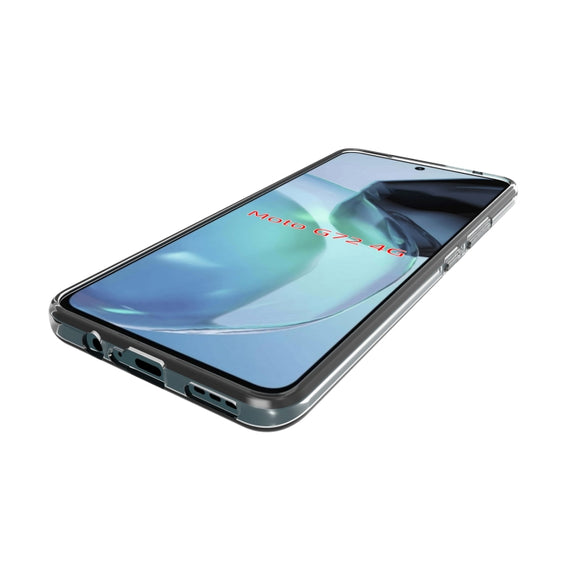 For Motorola Moto G72 Water-resistant Texture TPU Phone Case(Transparent)