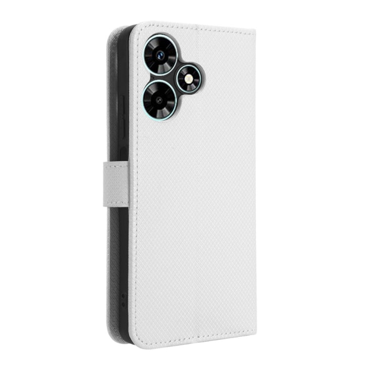 For Infinix Hot 30 4G X6831 Diamond Texture Leather Phone Case(White) - free shipping - PMC Jewellery - Order now!