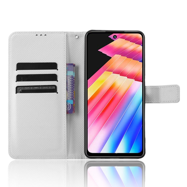 For Infinix Hot 30 4G X6831 Diamond Texture Leather Phone Case(White) - free shipping - PMC Jewellery - Order now!