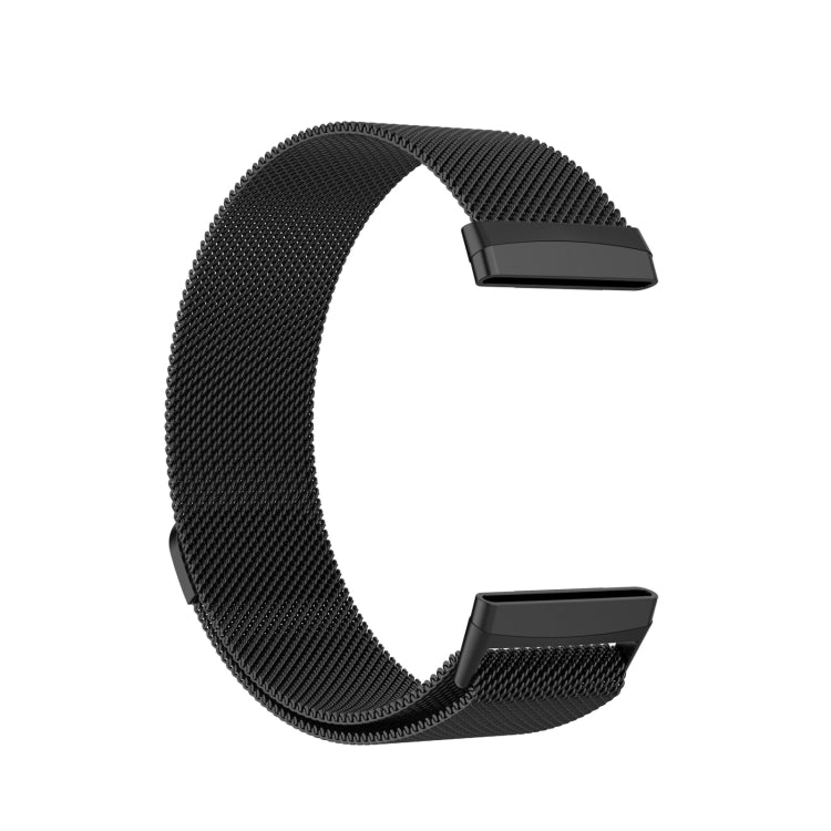 For Fitbit Versa 4 Milanese Magnetic Metal Weave Watchband, Small Size(Black) -  by PMC TechLife | Online Shopping South Africa | PMC TechLife