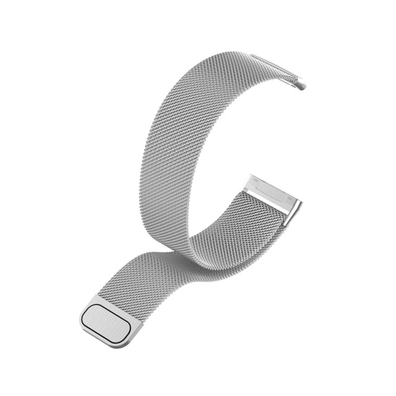 For Fitbit Versa 4 Milanese Magnetic Metal Weave Watchband, Small Size(Silver)