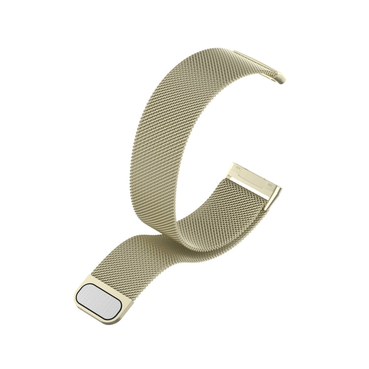 For Fitbit Versa 4 Milanese Magnetic Metal Weave Watchband, Small Size(Official Gold)