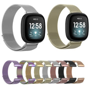 For Fitbit Versa 4 Milanese Magnetic Metal Weave Watchband, Small Size(Black)
