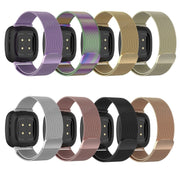 For Fitbit Versa 4 Milanese Magnetic Metal Weave Watchband, Small Size(Black)