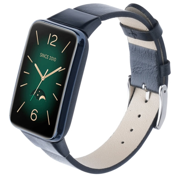 For Xiaomi Mi Band 7 Pro Leather Texture Replacement Watch Band(Black)