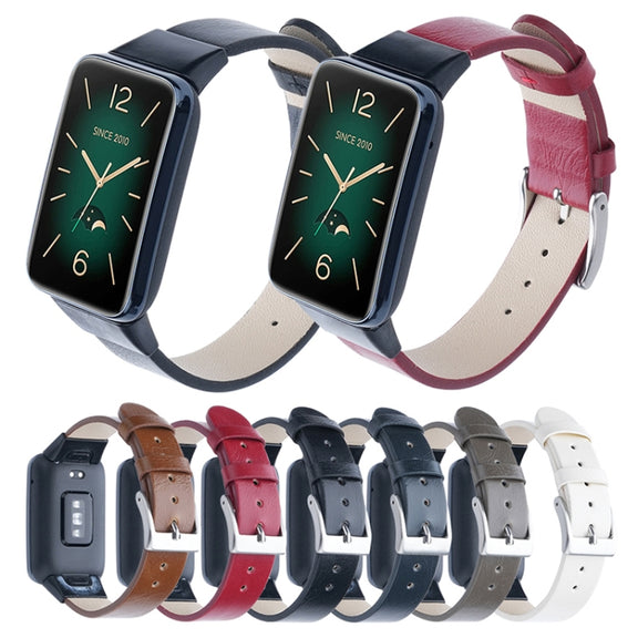 For Xiaomi Mi Band 7 Pro Leather Texture Replacement Watch Band(Black)