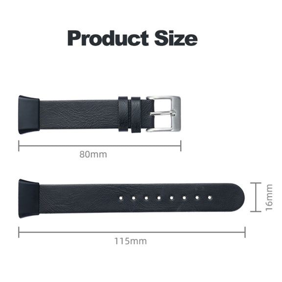 For Xiaomi Mi Band 7 Pro Leather Texture Replacement Watch Band(Black)