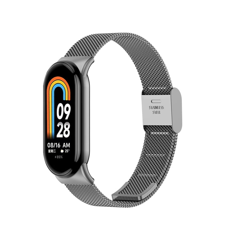 For Xiaomi Mi Band 8 Milanese Buckle Metal Watch Band(Grey) - Watch Bands by PMC TechLife | Online Shopping South Africa | PMC TechLife