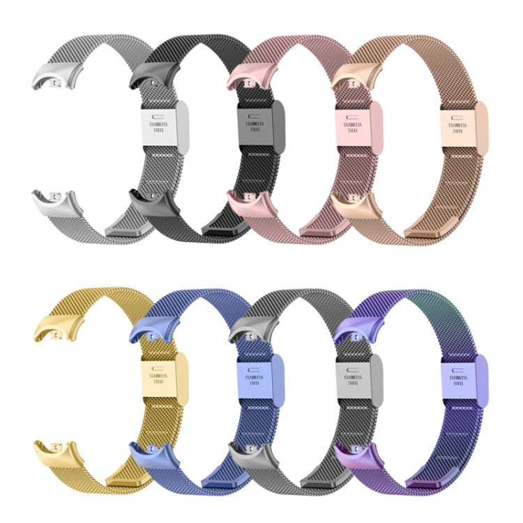 For Xiaomi Mi Band 8 Milanese Buckle Metal Watch Band(Grey)