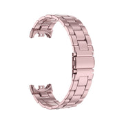 For Xiaomi Mi Band 8 Milanese Three-bead Metal Watch Band(Rose Pink)