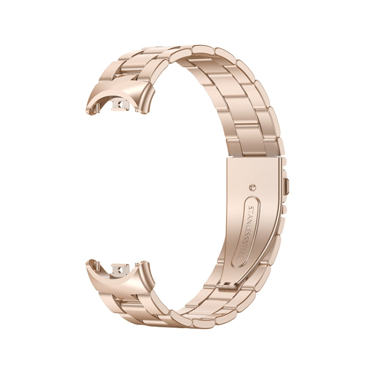 For Xiaomi Mi Band 8 Milanese Three-bead Metal Watch Band(Rose Gold) -  by PMC TechLife | Online Shopping South Africa | PMC TechLife