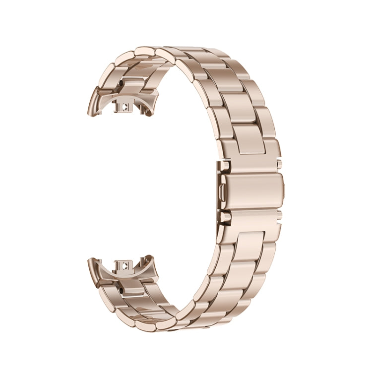 For Xiaomi Mi Band 8 Milanese Three-bead Metal Watch Band(Rose Gold) -  by PMC TechLife | Online Shopping South Africa | PMC TechLife