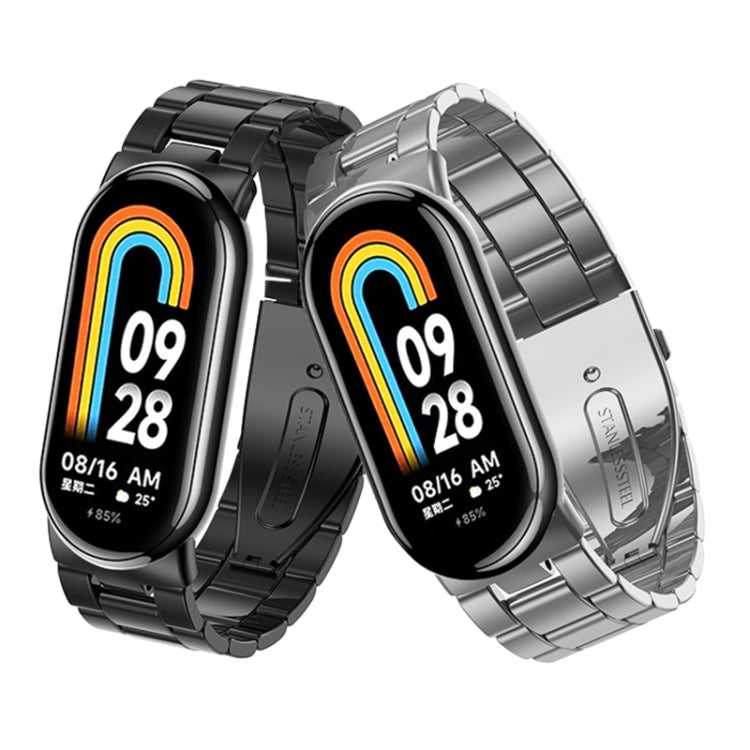 For Xiaomi Mi Band 8 Milanese Three-bead Metal Watch Band(Rose Gold) -  by PMC TechLife | Online Shopping South Africa | PMC TechLife