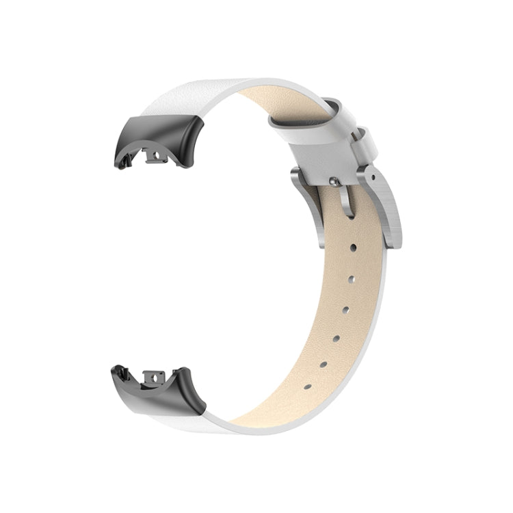 For Xiaomi Mi Band 8 Leather Replacement Watch Band(White)