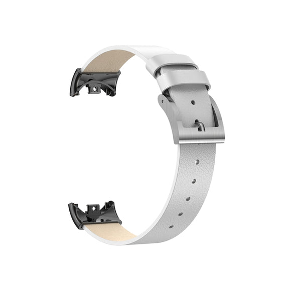 For Xiaomi Mi Band 8 Leather Replacement Watch Band(White)
