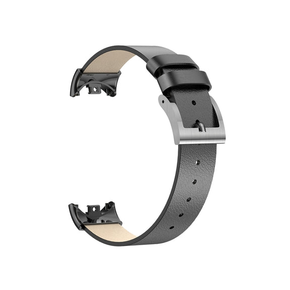 For Xiaomi Mi Band 8 Leather Replacement Watch Band(Black)