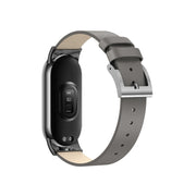 For Xiaomi Mi Band 8 Leather Replacement Watch Band(Grey)
