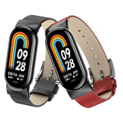 For Xiaomi Mi Band 8 Leather Replacement Watch Band(Grey)