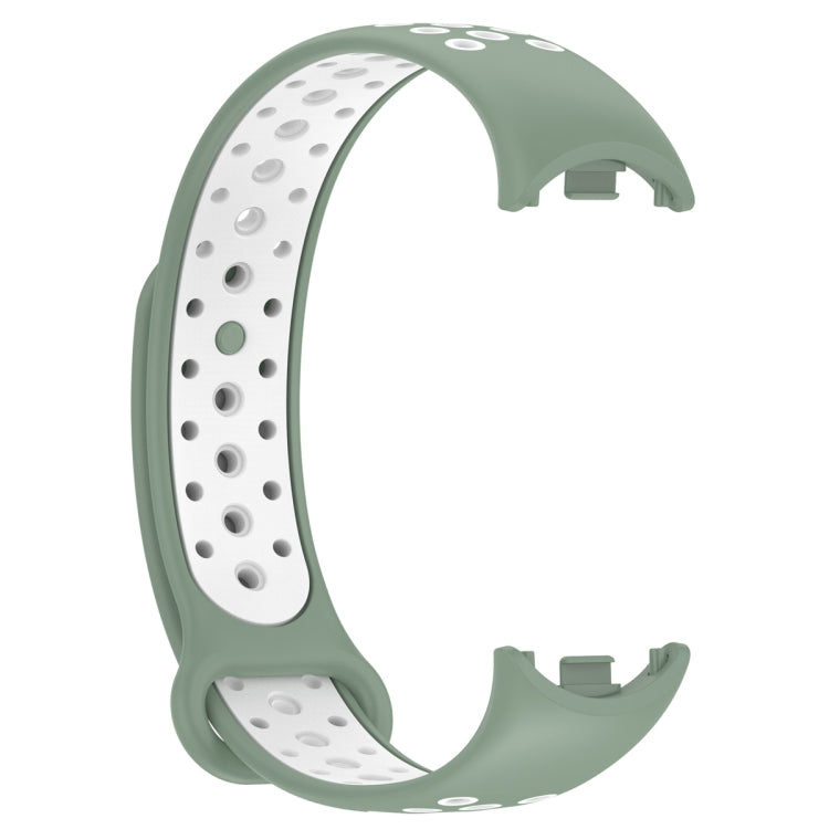 For Xiaomi Mi Band 8 Sports Two Color Silicone Watch Band(Light Green White) -  by PMC TechLife | Online Shopping South Africa | PMC TechLife