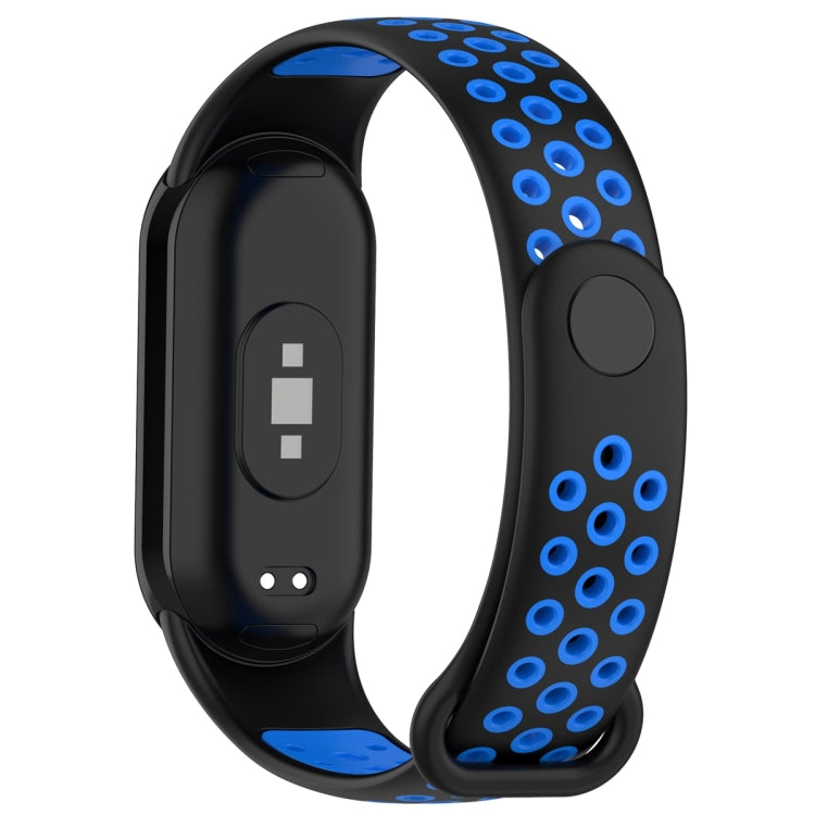 For Xiaomi Mi Band 8 Sports Two Color Silicone Watch Band(Black Blue) -  by PMC TechLife | Online Shopping South Africa | PMC TechLife