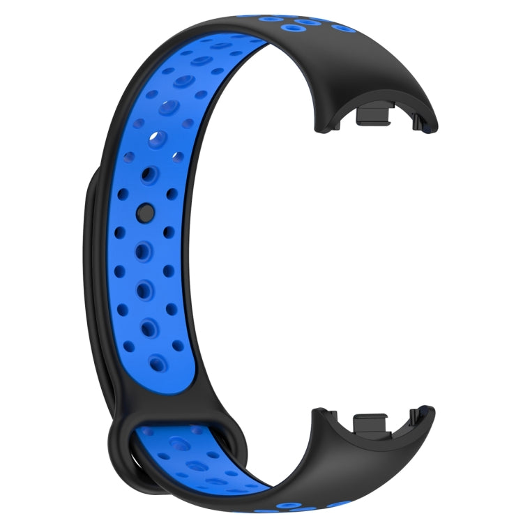 For Xiaomi Mi Band 8 Sports Two Color Silicone Watch Band(Black Blue) -  by PMC TechLife | Online Shopping South Africa | PMC TechLife