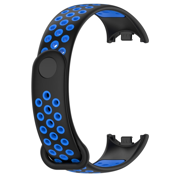 For Xiaomi Mi Band 8 Sports Two Color Silicone Watch Band(Black Blue) -  by PMC TechLife | Online Shopping South Africa | PMC TechLife