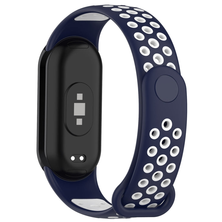For Xiaomi Mi Band 8 Sports Two Color Silicone Watch Band(Midnight Blue White) -  by PMC TechLife | Online Shopping South Africa | PMC TechLife