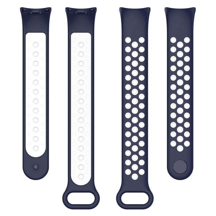 For Xiaomi Mi Band 8 Sports Two Color Silicone Watch Band(Midnight Blue White) -  by PMC TechLife | Online Shopping South Africa | PMC TechLife