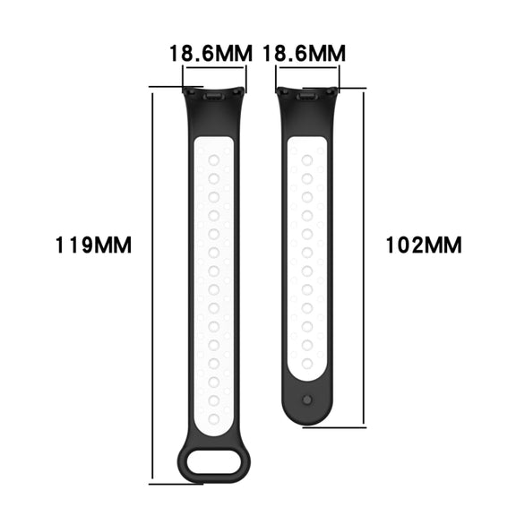 For Xiaomi Mi Band 8 Sports Two Color Silicone Watch Band(Black Blue)