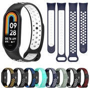 For Xiaomi Mi Band 8 Sports Two Color Silicone Watch Band(Midnight Blue White)