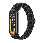 For Xiaomi Mi Band 8 Adjustable Nylon Braided Elasticity Watch Band(Starlight Black)