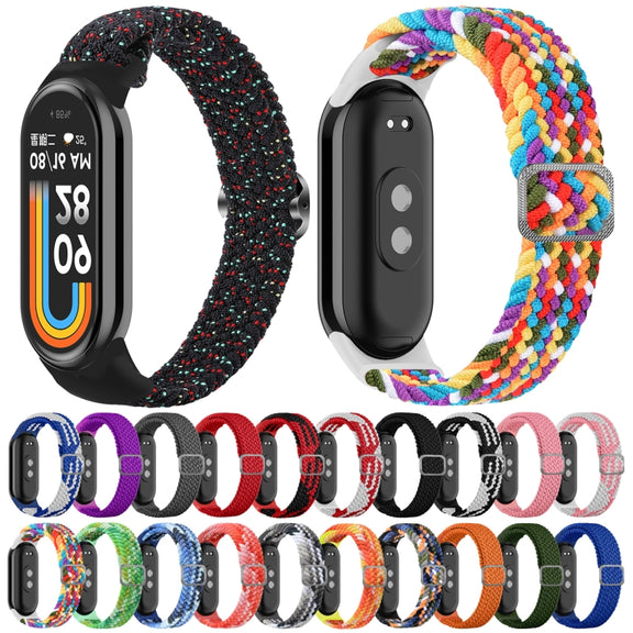 For Xiaomi Mi Band 8 Adjustable Nylon Braided Elasticity Watch Band(Red)