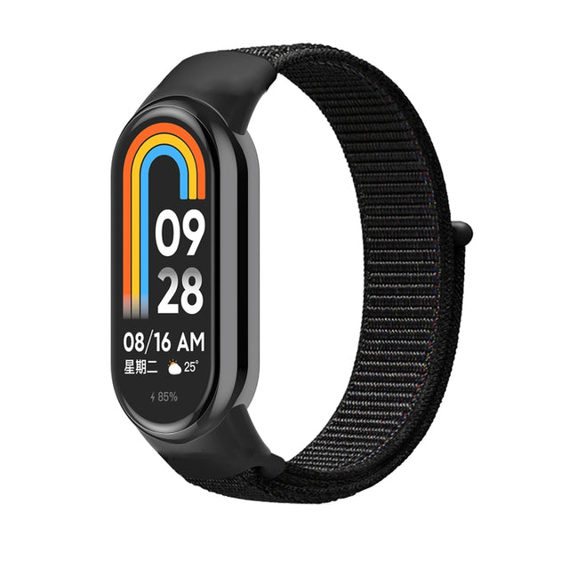For Xiaomi Mi Band 8 Loop Nylon Replacement Watch Band(Black)