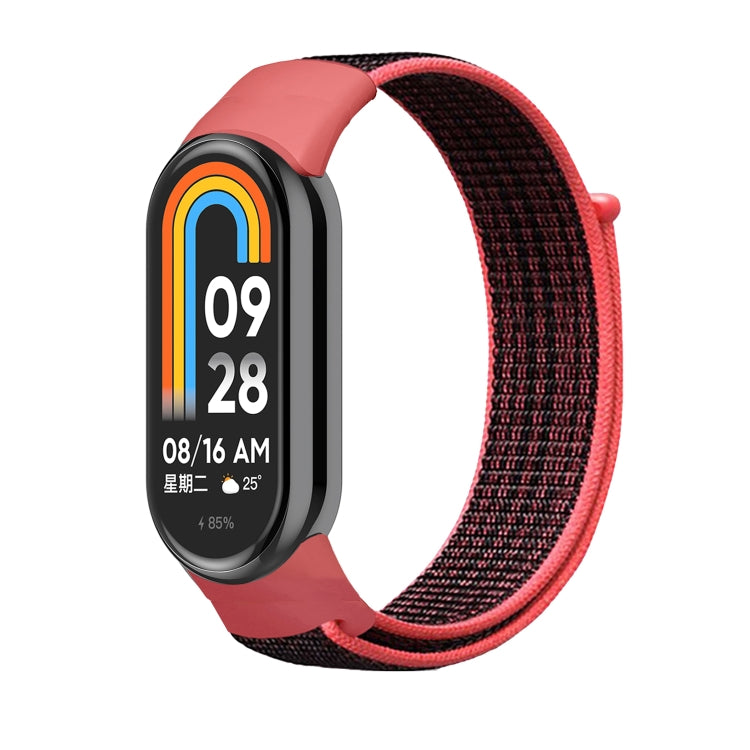 For Xiaomi Mi Band 8 Loop Nylon Replacement Watch Band(Red Black) -  by PMC TechLife | Online Shopping South Africa | PMC TechLife