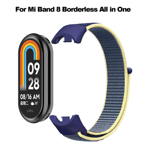 For Xiaomi Mi Band 8 Loop Nylon Replacement Watch Band(Pearl Powder)