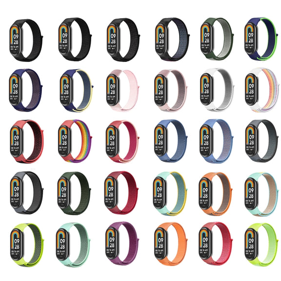 For Xiaomi Mi Band 8 Loop Nylon Replacement Watch Band(Pearl Powder)