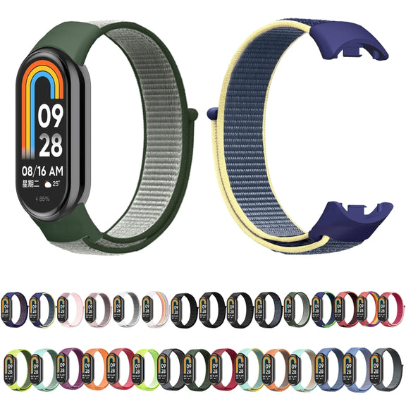 For Xiaomi Mi Band 8 Loop Nylon Replacement Watch Band(Pearl Powder)